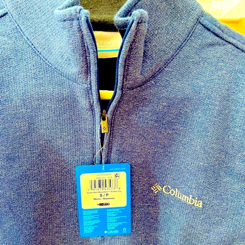 Men’s Columbia Great Heart Mountain III half zip, small